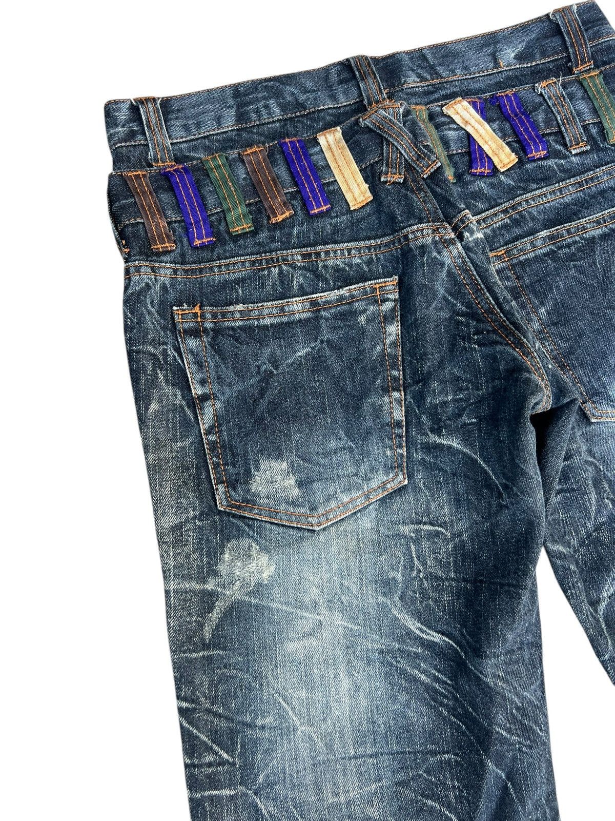 14th Addiction Double Waist Nylaus Clothing Dirty Mud Discharge Denim Jeans Size US 30 / EU 46 - 15 Thumbnail
