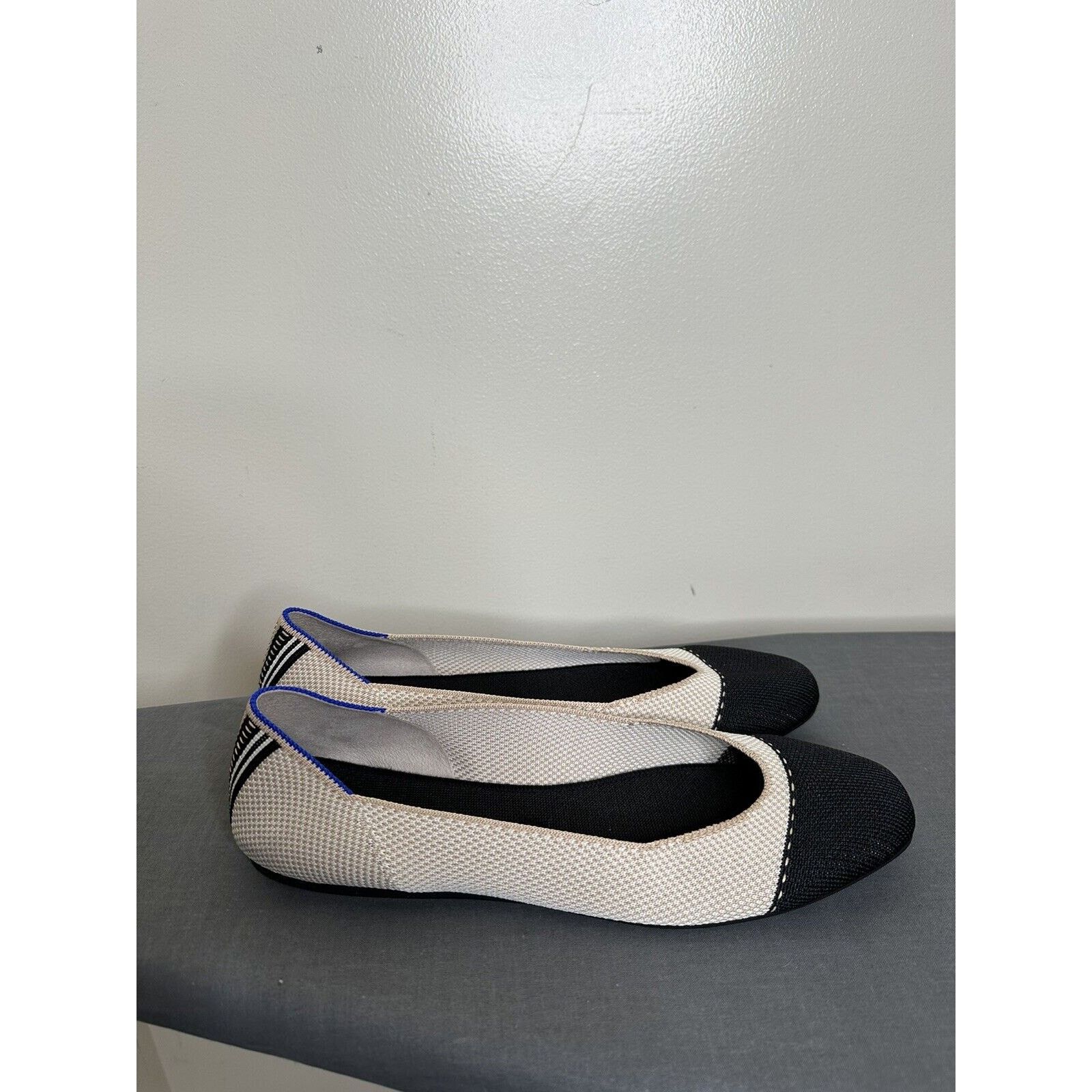 Other Rothy's The Square Flat Womens US 12 Tuxedo Two Tone Tan Size US 12 / IT 42 - 1 Thumbnail