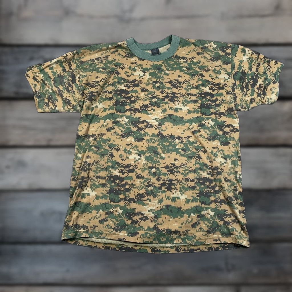 Vintage VINTAGE Digital Camouflage Shirt Adult 2XL Brown Green Camo 80s Military Mens Size US XXL / EU 58 / 5 - 1 Thumbnail