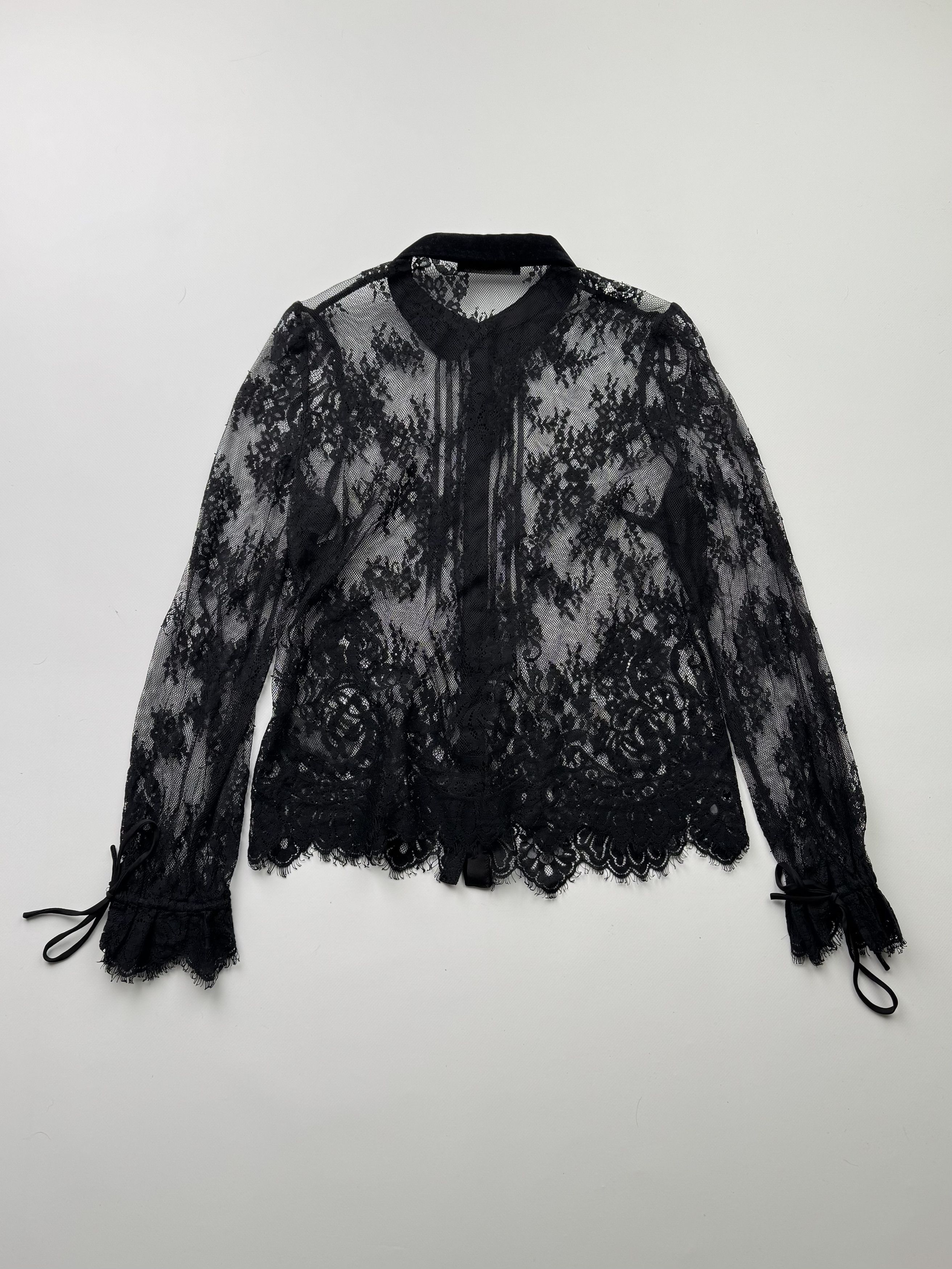 Vintage Vintage Mesh Blouse B186(V429)E2 Size M / US 6-8 / IT 42-44 - 6 Thumbnail