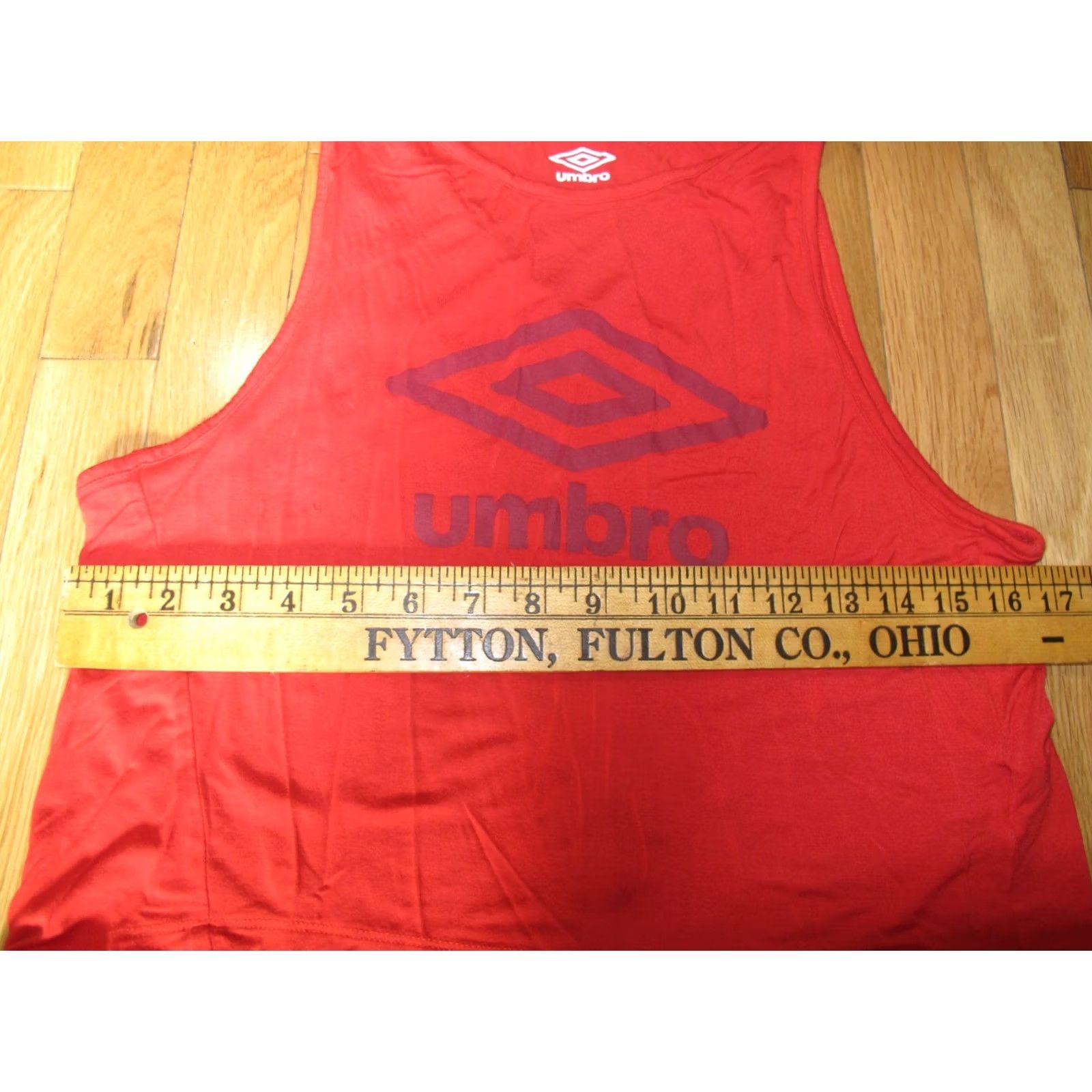Umbro Umbro Tank Top Womens PS Red Rayon Logo Print Sleeveless Round Neck Shirts Onesie? Size S / US 4 / IT 40 - 2 Thumbnail