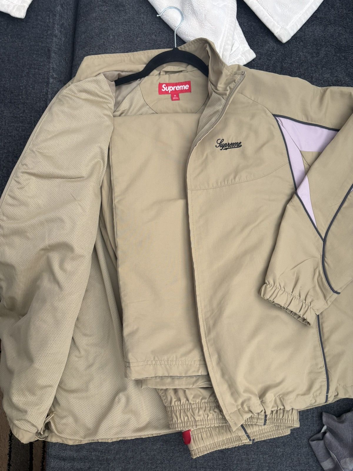 Supreme Supreme Contrast Piping Track Jacket & pants 'Tan' Size US M / EU 48-50 / 2 - 2 Thumbnail