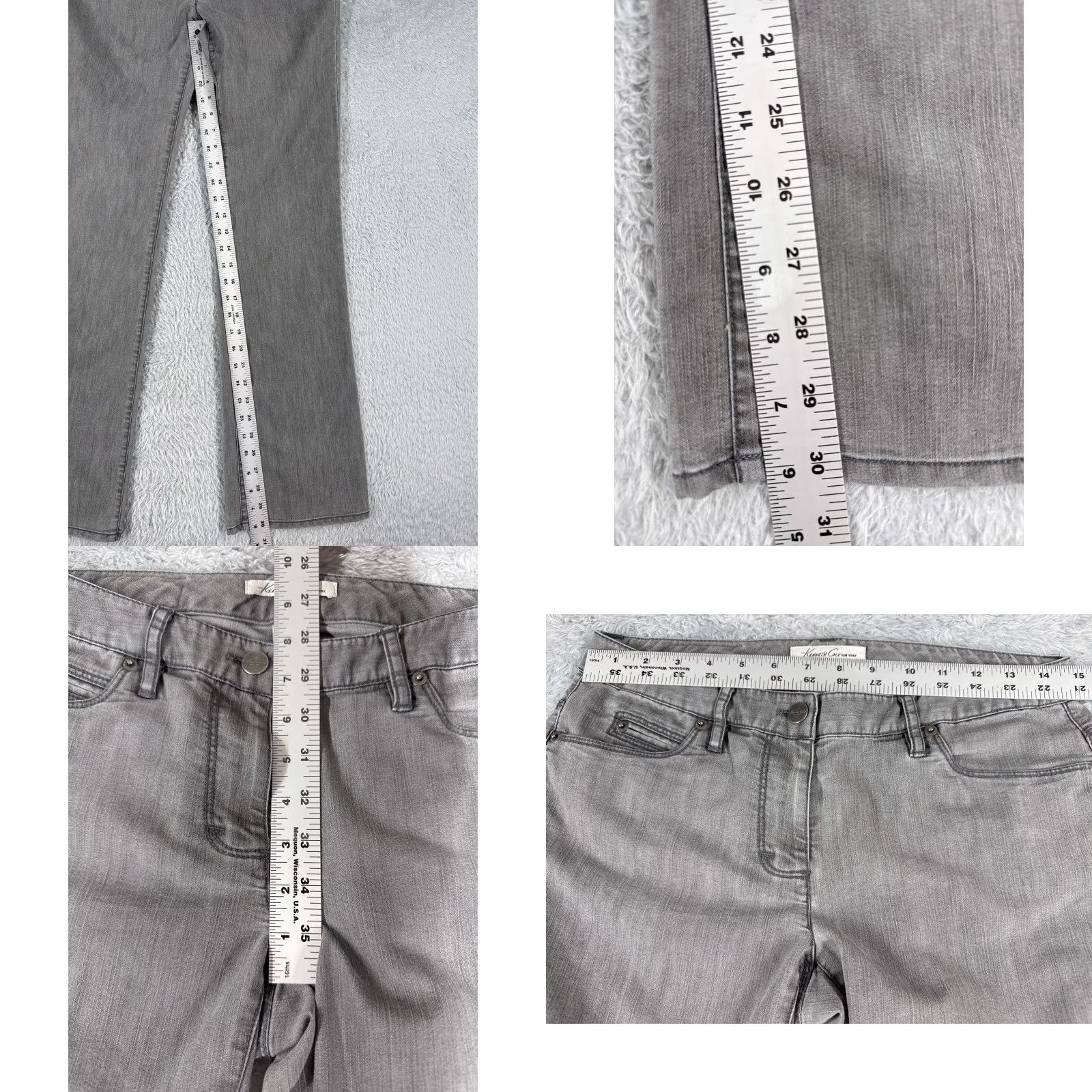 Kenneth Cole VINTAGE Kenneth Cole Jeans Women Bootcut 4 Gray Cotton Blend 30x30 Denim Low Rise 5-Pocket Mens Womens Girls? Size 27" / US 4 / IT 40 - 8 Thumbnail