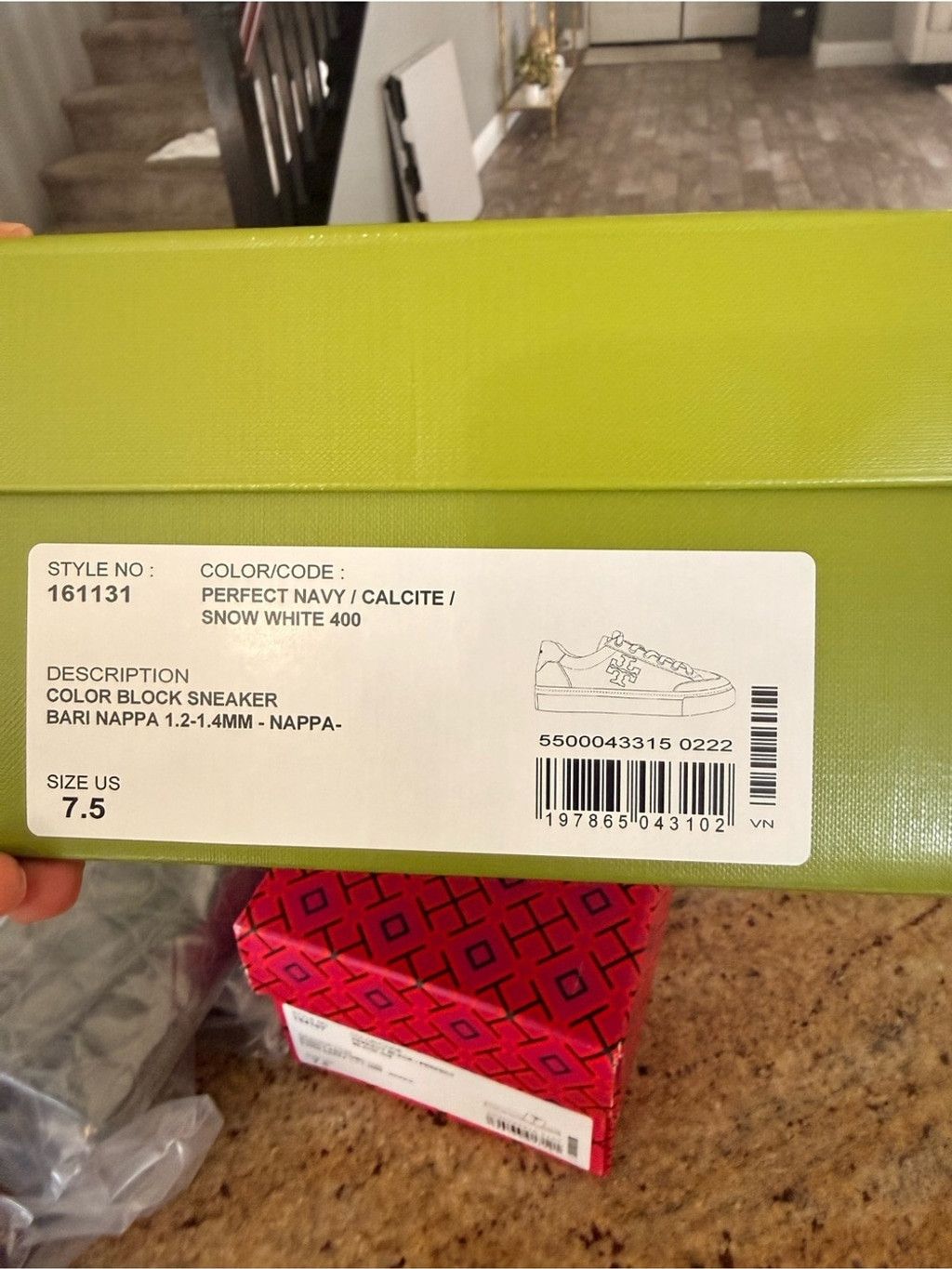 Tory Burch New Tory Burch COLOR BLOCK SNEAKER. BARI NAPPA 1.2-1.4MM PER Size US 7.5 / IT 37.5 - 8 Thumbnail