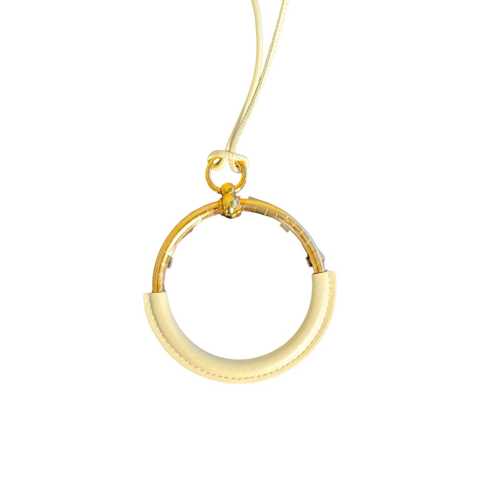 Hermes Hermes Loop Pendant Veau Swift Necklace in Nata Size ONE SIZE - 4 Thumbnail