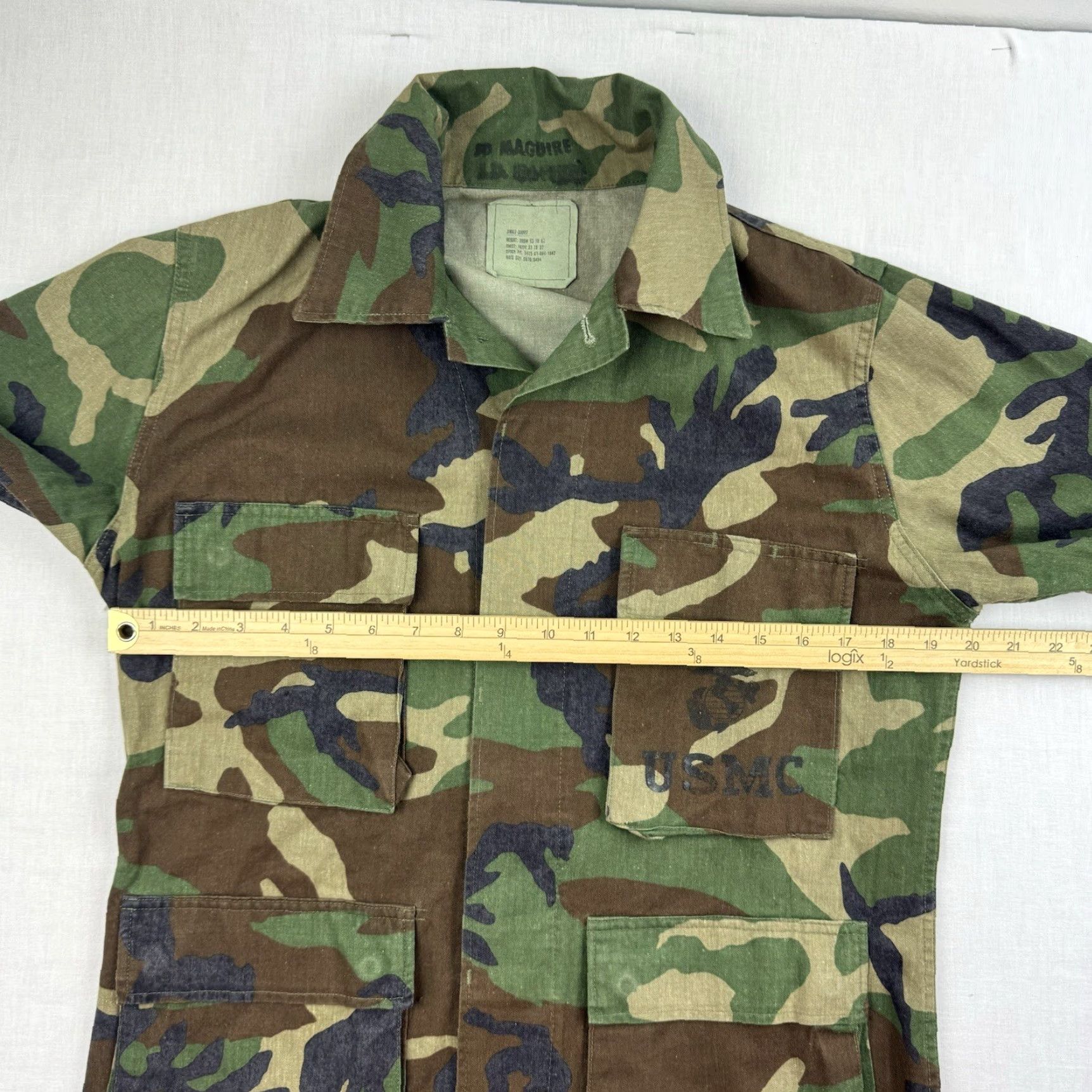 AMO VINTAGE US Marine Corps Camouflage Shirt Adult Small Military 80s Button-Up Mens Size US S / EU 44-46 / 1 - 7 Thumbnail