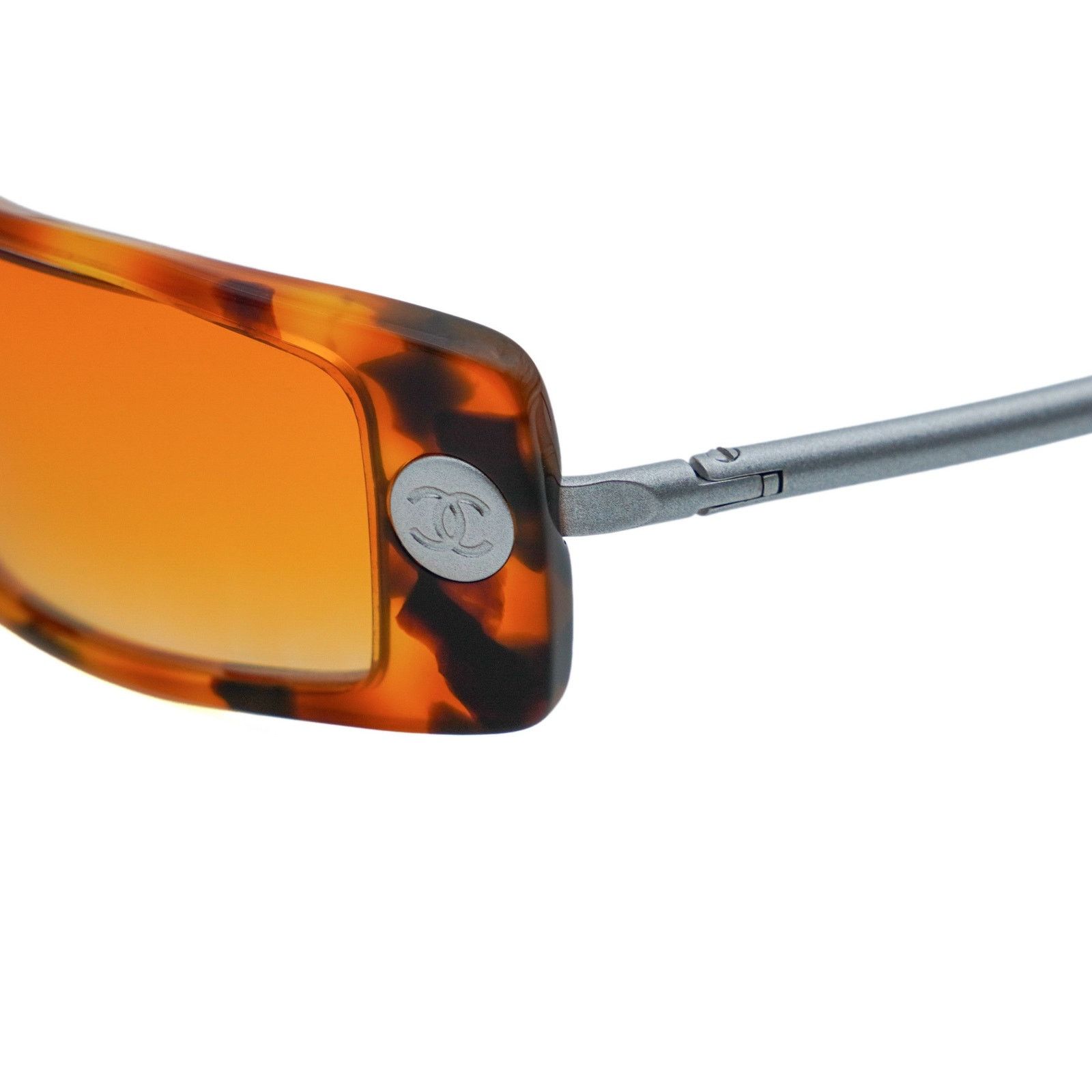 Chanel Chanel 5036 Tortoiseshell Rectangular CC Logo Y2K Sunglasses Size ONE SIZE - 4 Thumbnail