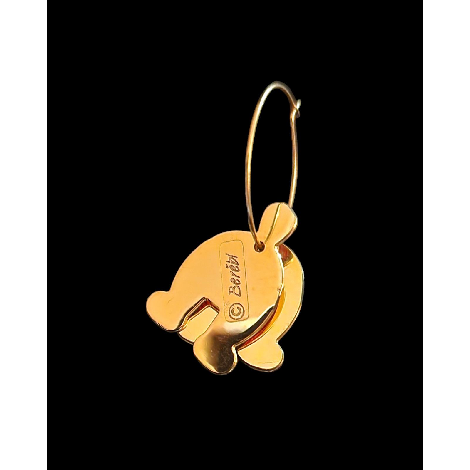 Benjamin Edgar Vintage Edgar BEREBI Orange Gold Tone Pierced Earrings Size ONE SIZE - 4 Thumbnail