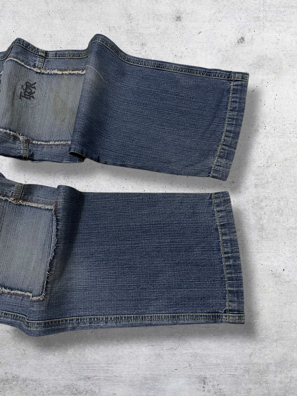 Japanese Brand VINTATE TRANSER Y2K JAPAN DESIGNER BAGGY DOUBLE KNEE DENIM Size US 28 / EU 44 - 5 Thumbnail