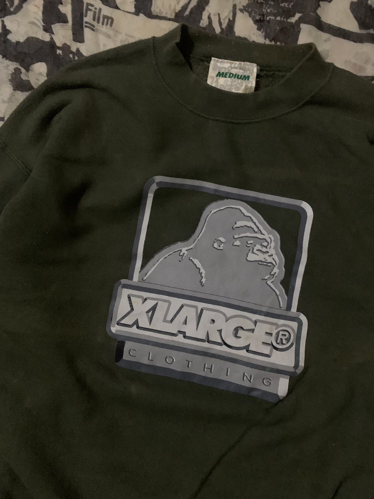 X-LARGE 💥Vintage 90s XLarge Gorilla Army Green Sweatshirt Size US M / EU 48-50 / 2 - 6 Thumbnail
