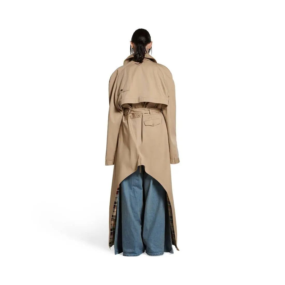 Balenciaga o1bcso1str1225 Maxi Deconstructed Trench Coat in Dark Beige Size XS / US 0-2 / IT 36-38 - 4 Thumbnail
