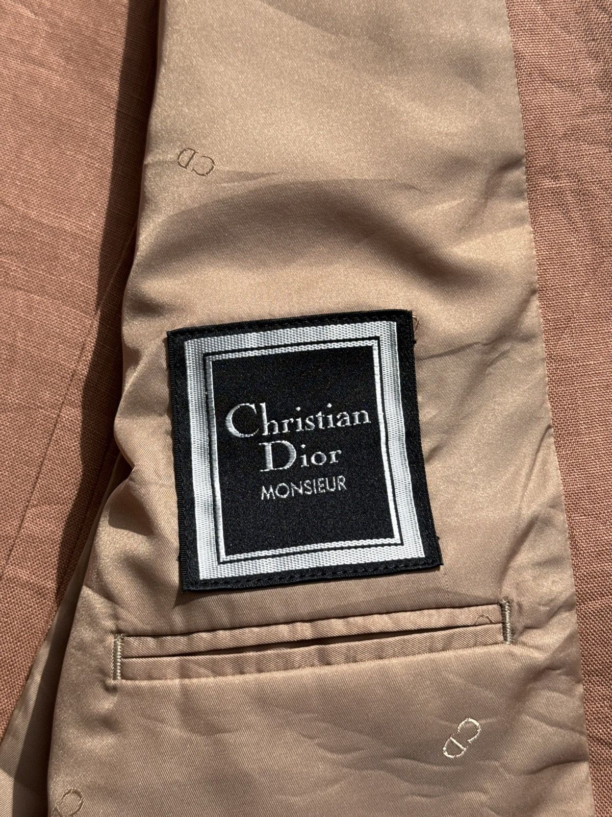 Christian Dior Monsieur 1980’s Christian Dior Monsieur Tailored Linen Peach Blazer Size 38R - 4 Thumbnail