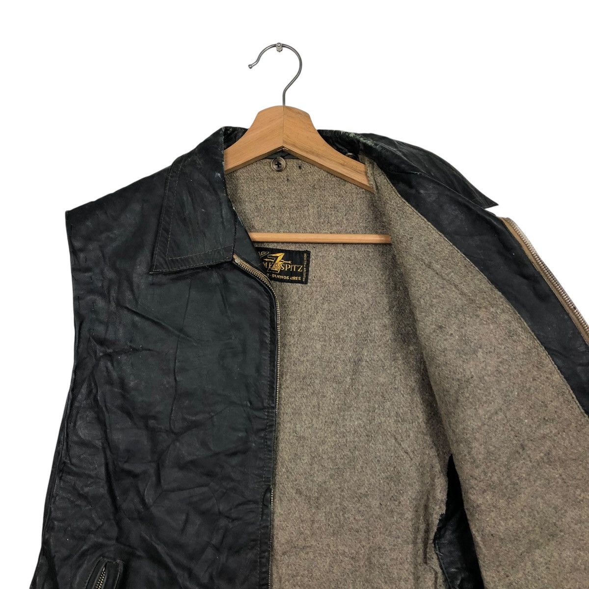 Genuine Leather 🔥VINTAGE 60’s BIKER VEST GENUINE LEATHER ZIMMERSPITZ WORKER Size US M / EU 48-50 / 2 - 14 Thumbnail
