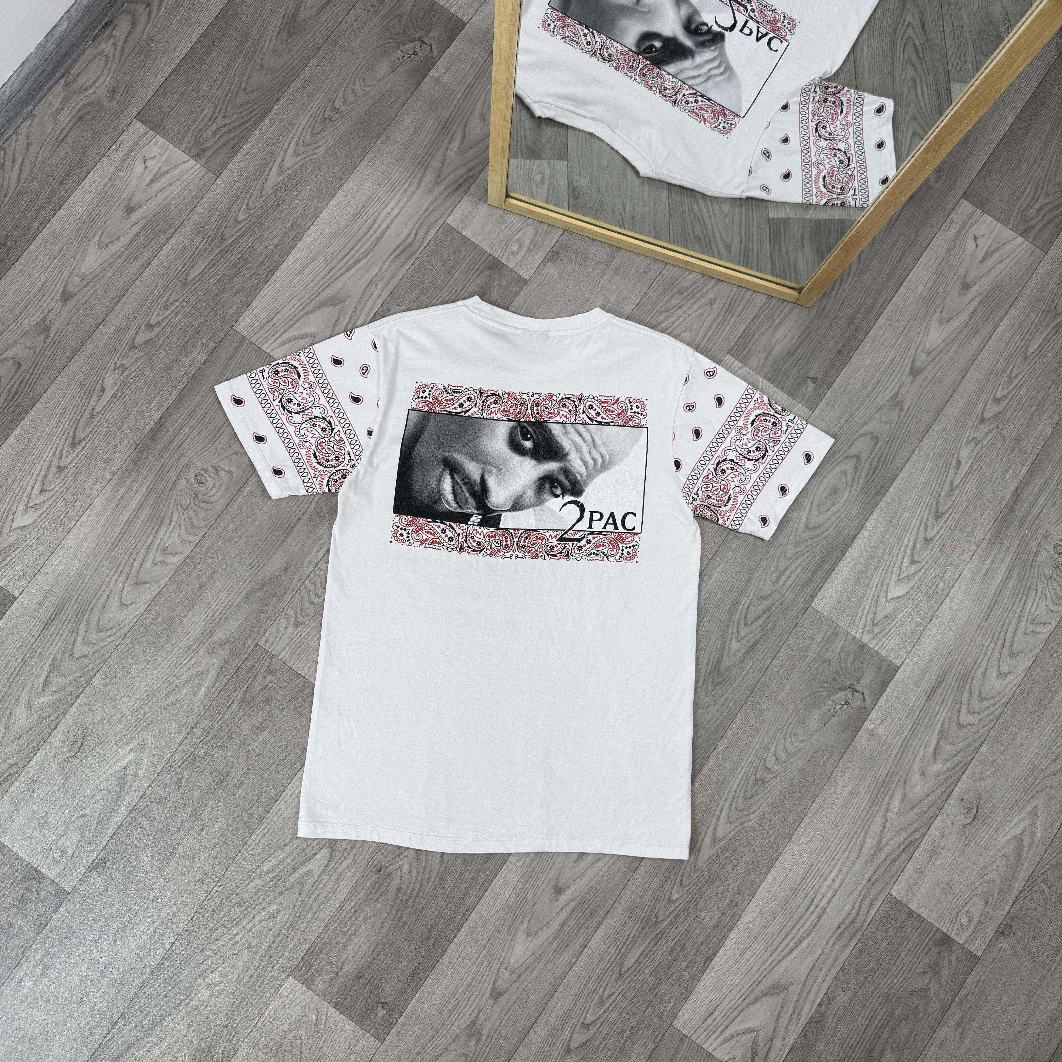 Vintage Vintage 2Pac Tupac Shakur 90s White Graphic Rap Tee Shirt Size US M / EU 48-50 / 2 - 2 Thumbnail