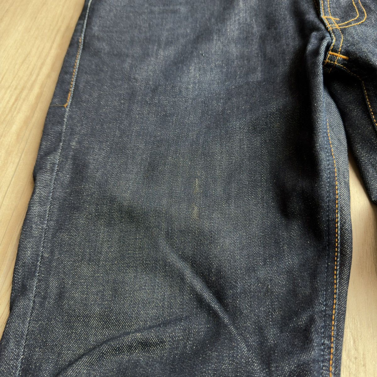 Nudie Jeans Tape Ted Organic 16 Dips Dry Indigo Stretch Denim Jeans Size US 34 / EU 50 - 8 Thumbnail