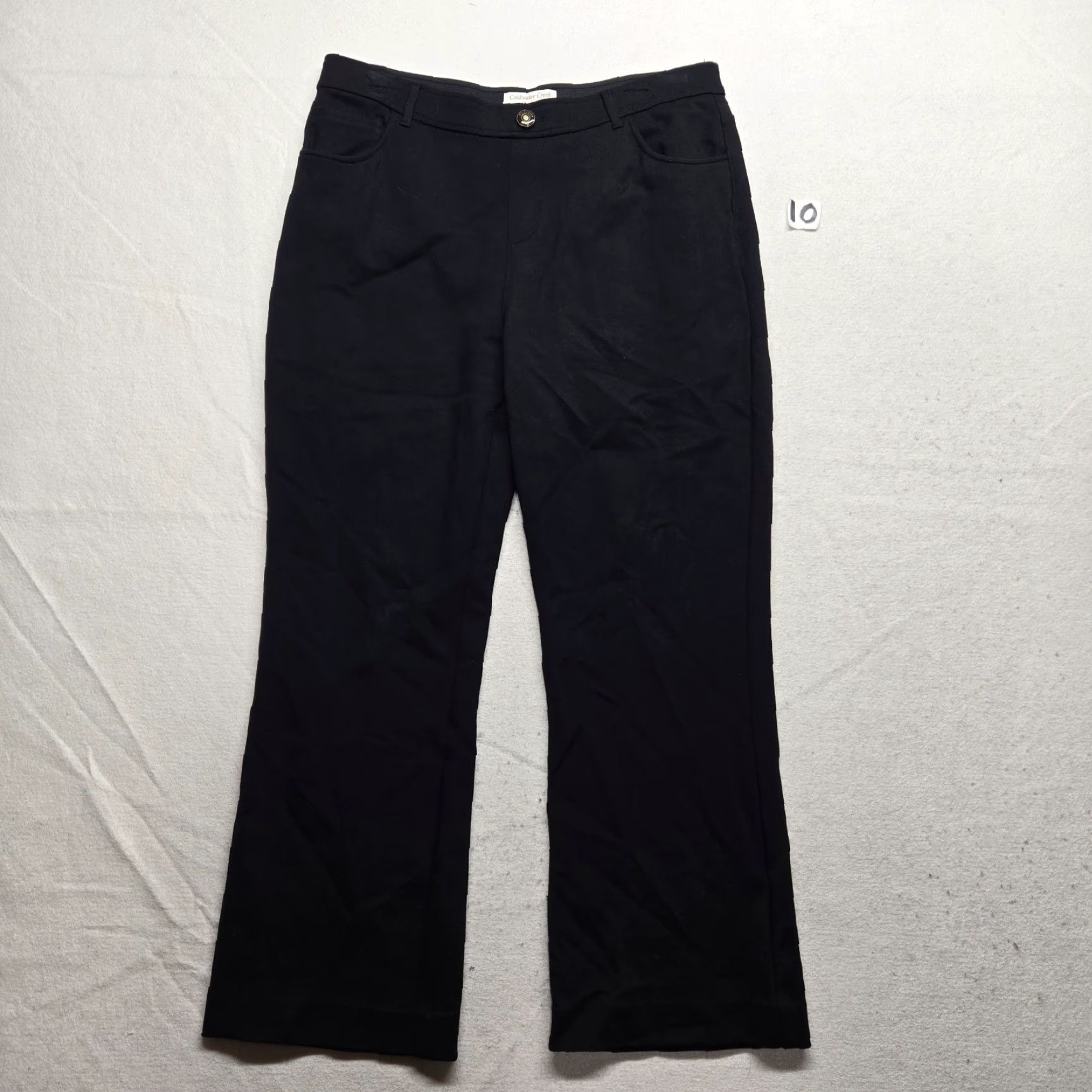 Coldwater Creek Coldwater Creek Pants Dress Solid Black Stretch Wide-Leg PL Petite 14 Womens Mens? Size 36" / US 14 / IT 50 - 2 Thumbnail