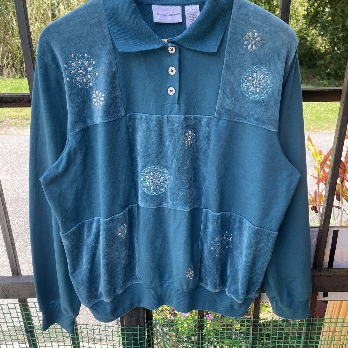Designer × Japanese Brand × Vintage 🔥🔥Vintage Alfred Dunner Art Flower Polos Sweatshirts Size US M / EU 48-50 / 2 - 4 Thumbnail