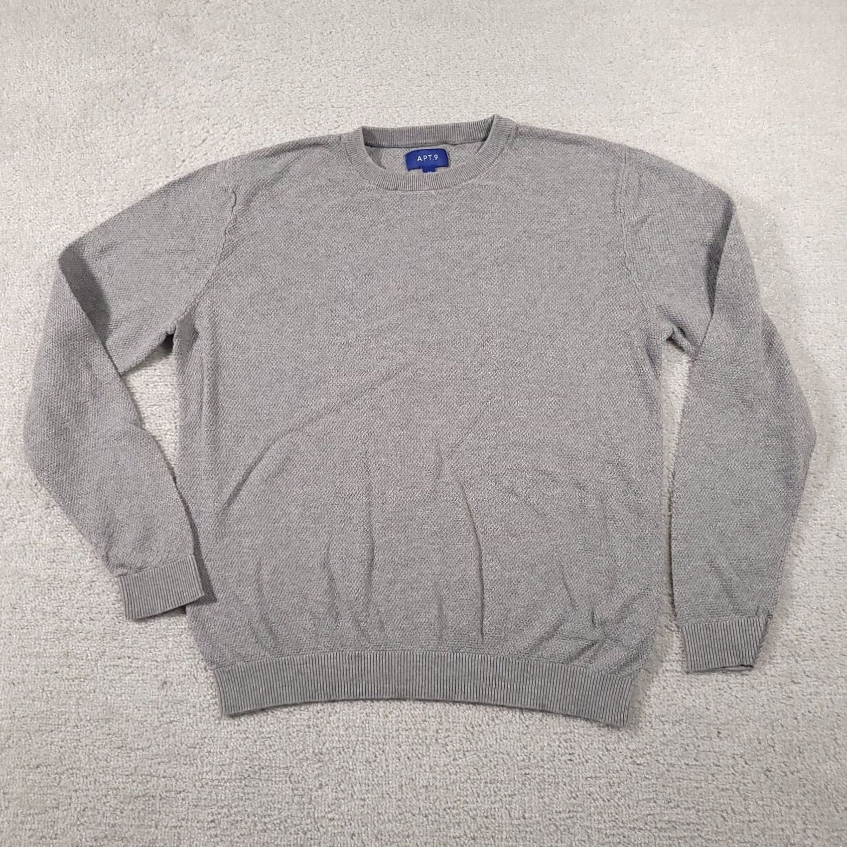 Apt. 9 APT 9 Sweater Women's Medium Grey Knit Long Sleeve Crew Neck Lightweight Casual Size M / US 6-8 / IT 42-44 - 2 Thumbnail