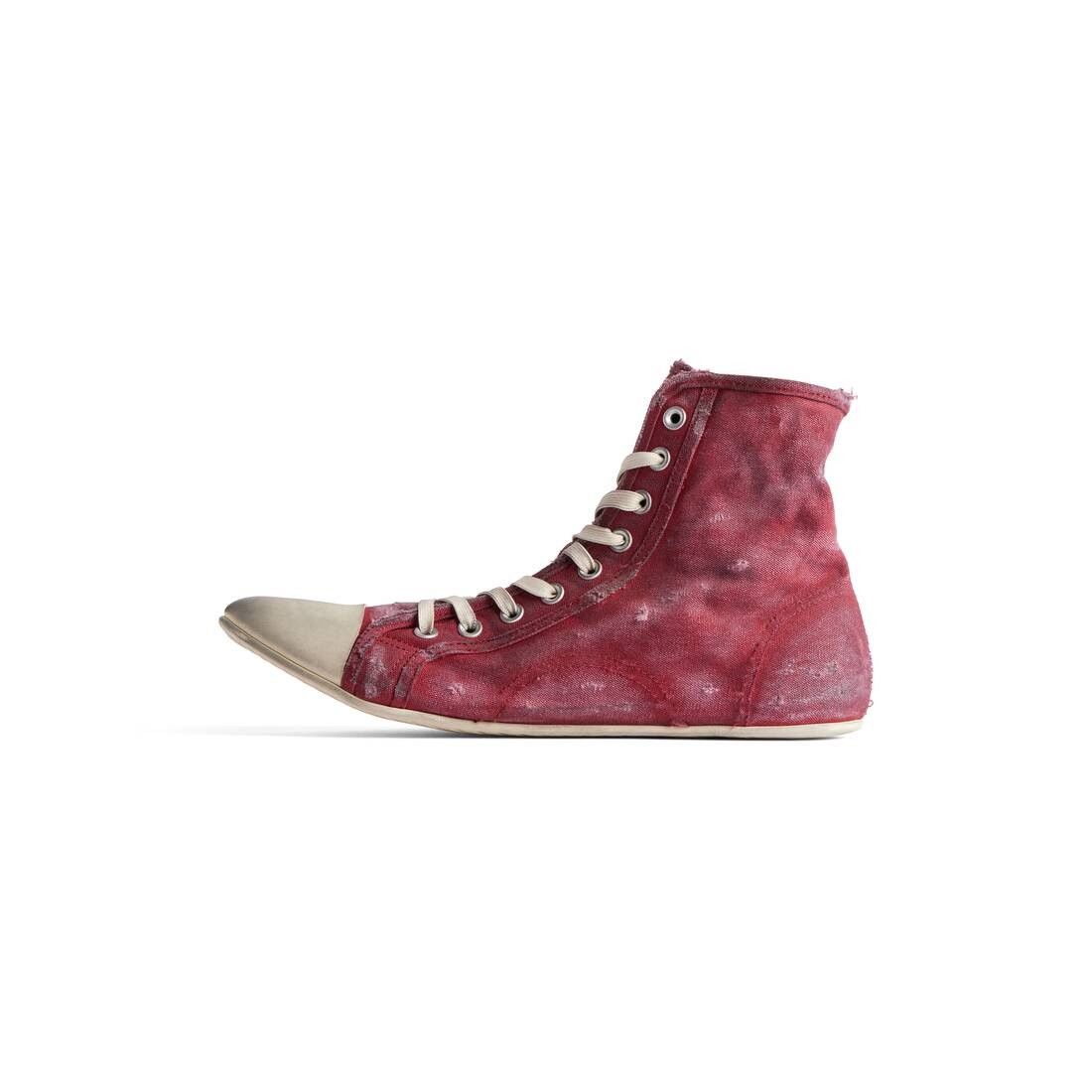 Balenciaga o1srvl11e0825 Paris Ultra Flat High Top Sneakers in Red Size US 10 / EU 43 - 4 Thumbnail