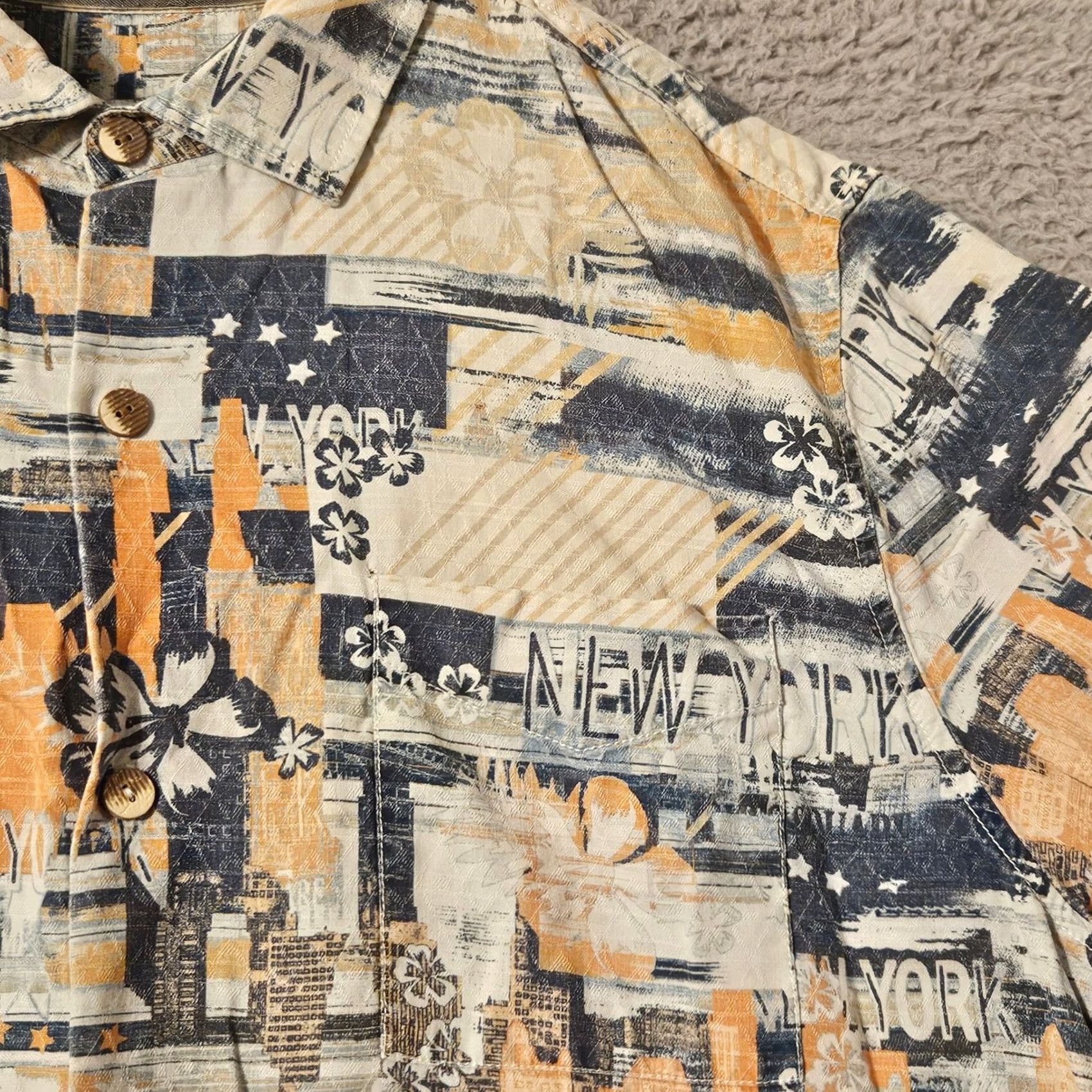 Tommy Bahama Tommy Bahama 100% Silk Camp Shirt Mens Large Blue Floral Print Size US XL / EU 56 / 4 - 4 Thumbnail