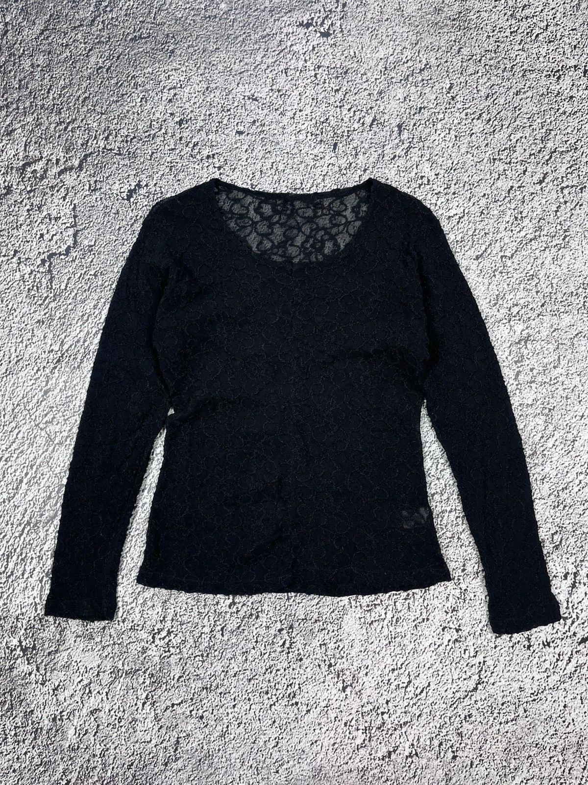 Vintage Cop Copine Style Vintage Y2k Mesh Embroidered Top Size S / US 4 / IT 40 - 1 Thumbnail