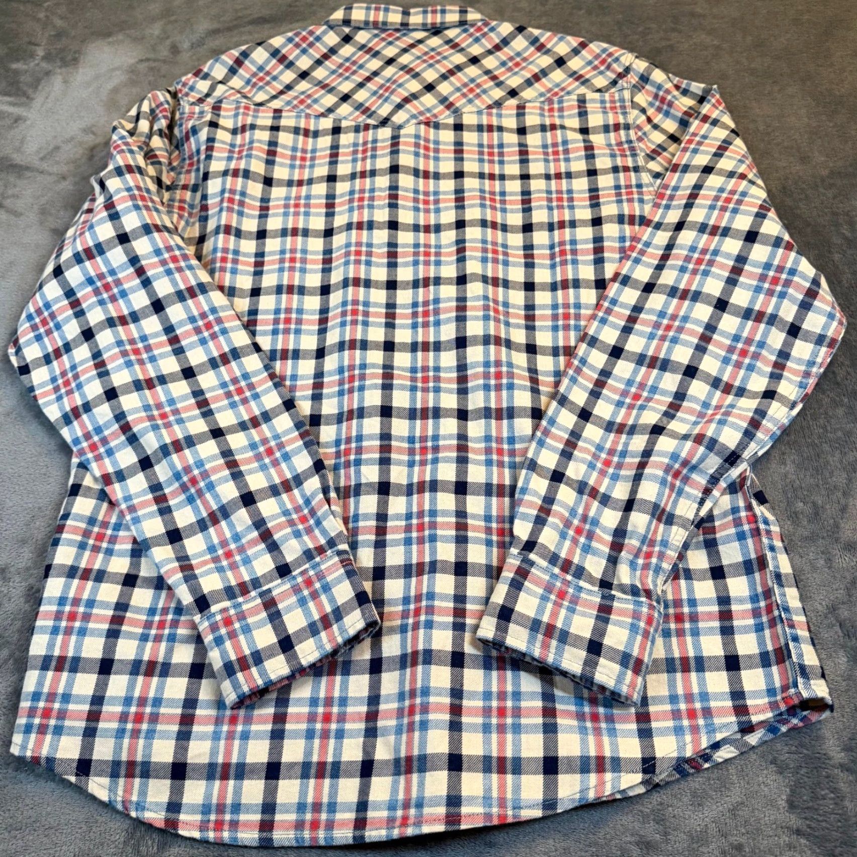 Lucky Brand Lucky Brand Shirt Plaid Western Snap Mens M Woven Cotton Multicolor Blue Red Cream Indigo NWT Casual Workwear Cowboy Bohemian Preppy 90s Size US M / EU 48-50 / 2 - 5 Thumbnail