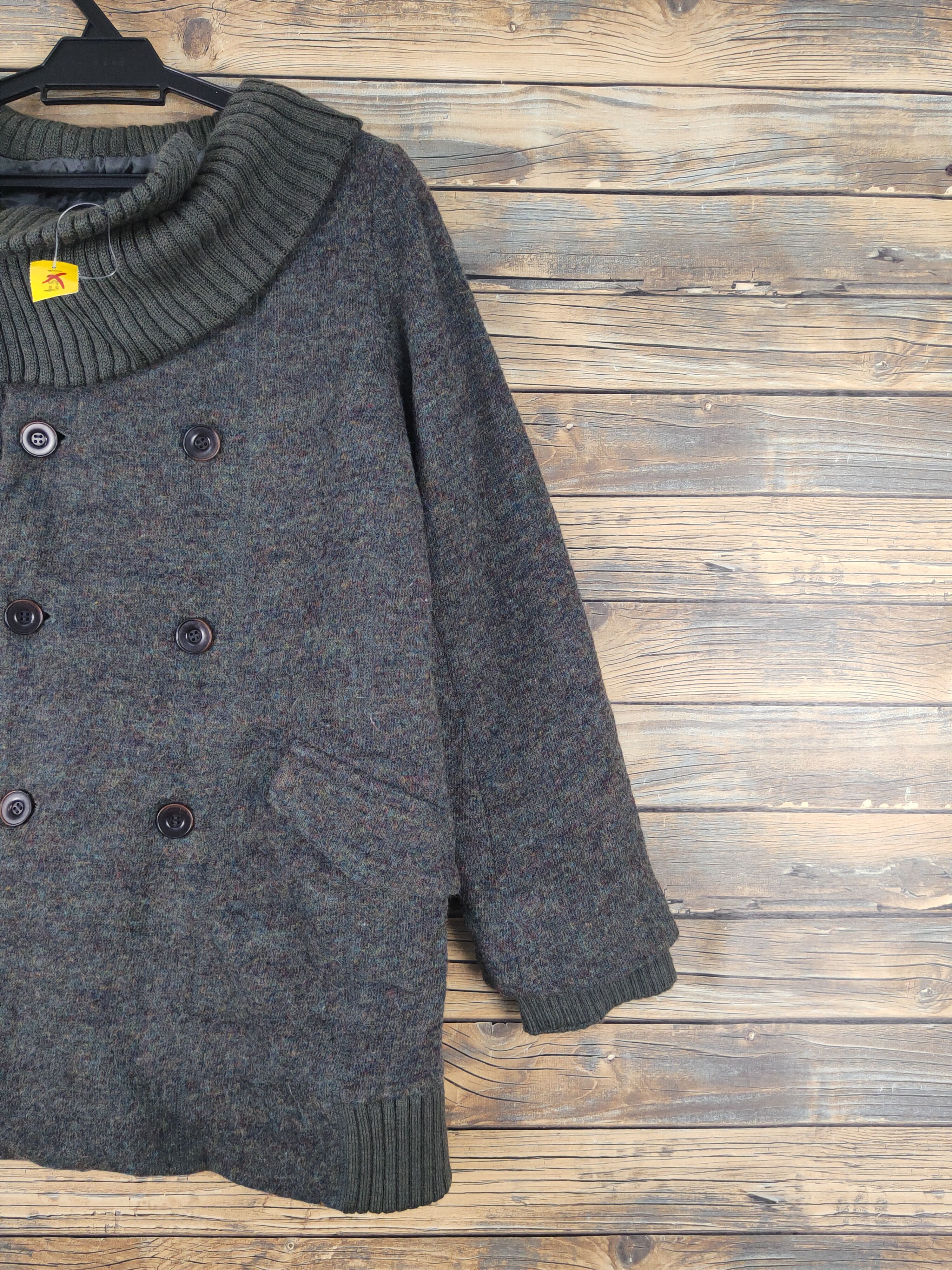 Homespun Knitwear × Pas de Calais × Vintage Pas de Calais Dark Green Knitwear Sweater Jackets #W1289 Size M / US 6-8 / IT 42-44 - 5 Thumbnail