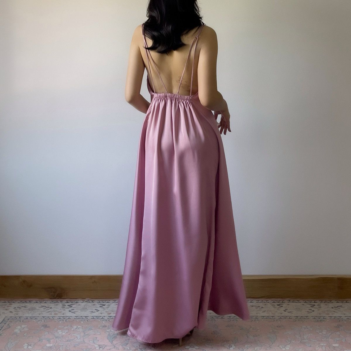 Vintage Lily of France 1990s Dusty Rose Satin Slip Gown (S–M) Size M / US 6-8 / IT 42-44 - 9 Thumbnail