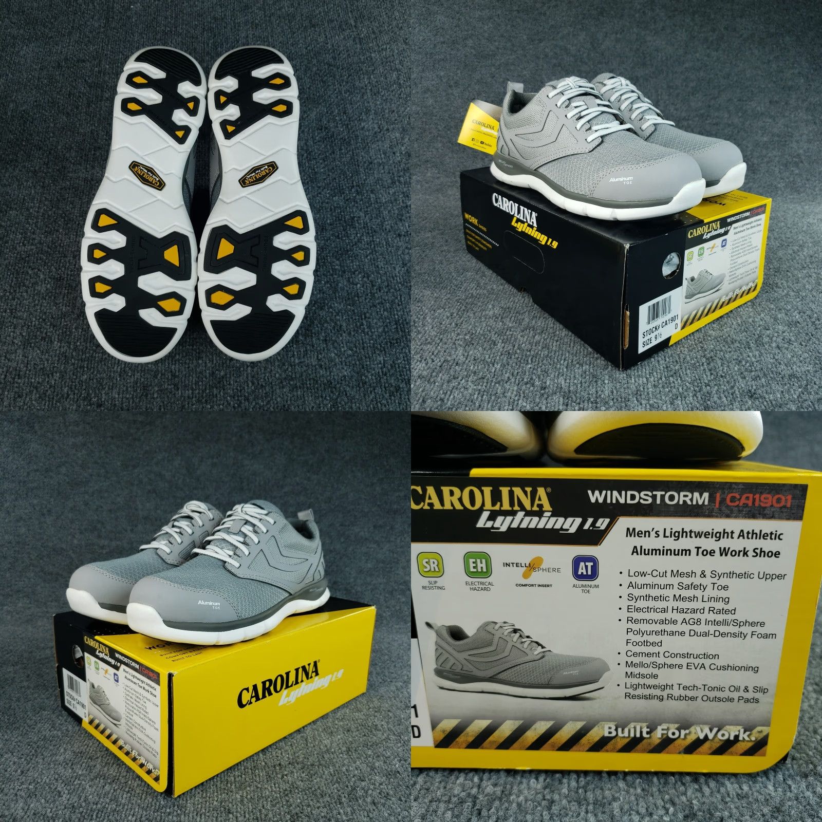 Vintage Carolina Men's 9.5 Gray Lightweight Aluminum Toe Boot Comfort Athletic Size US 9.5 / EU 42-43 - 8 Thumbnail
