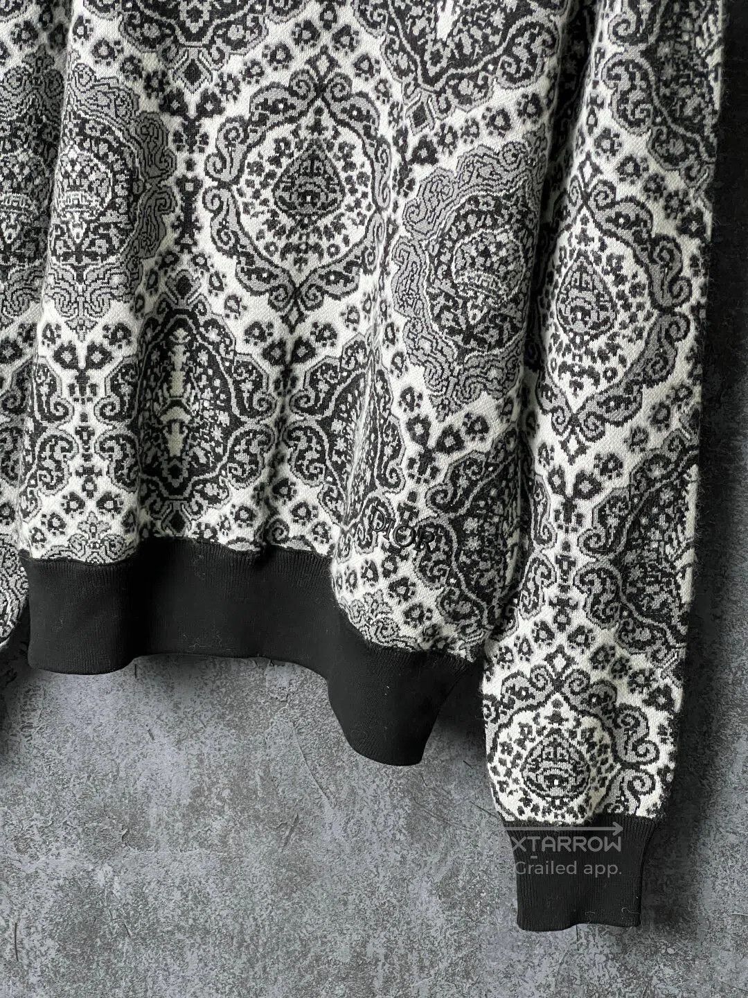 Dior black and white patterned pullover sweater. Size US XL / EU 56 / 4 - 3 Thumbnail