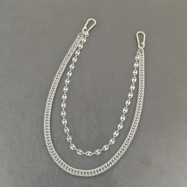 Japanese Brand MinPepper x Naoko imalist Stainless Steel Pants Chain Silver Size ONE SIZE - 3 Thumbnail