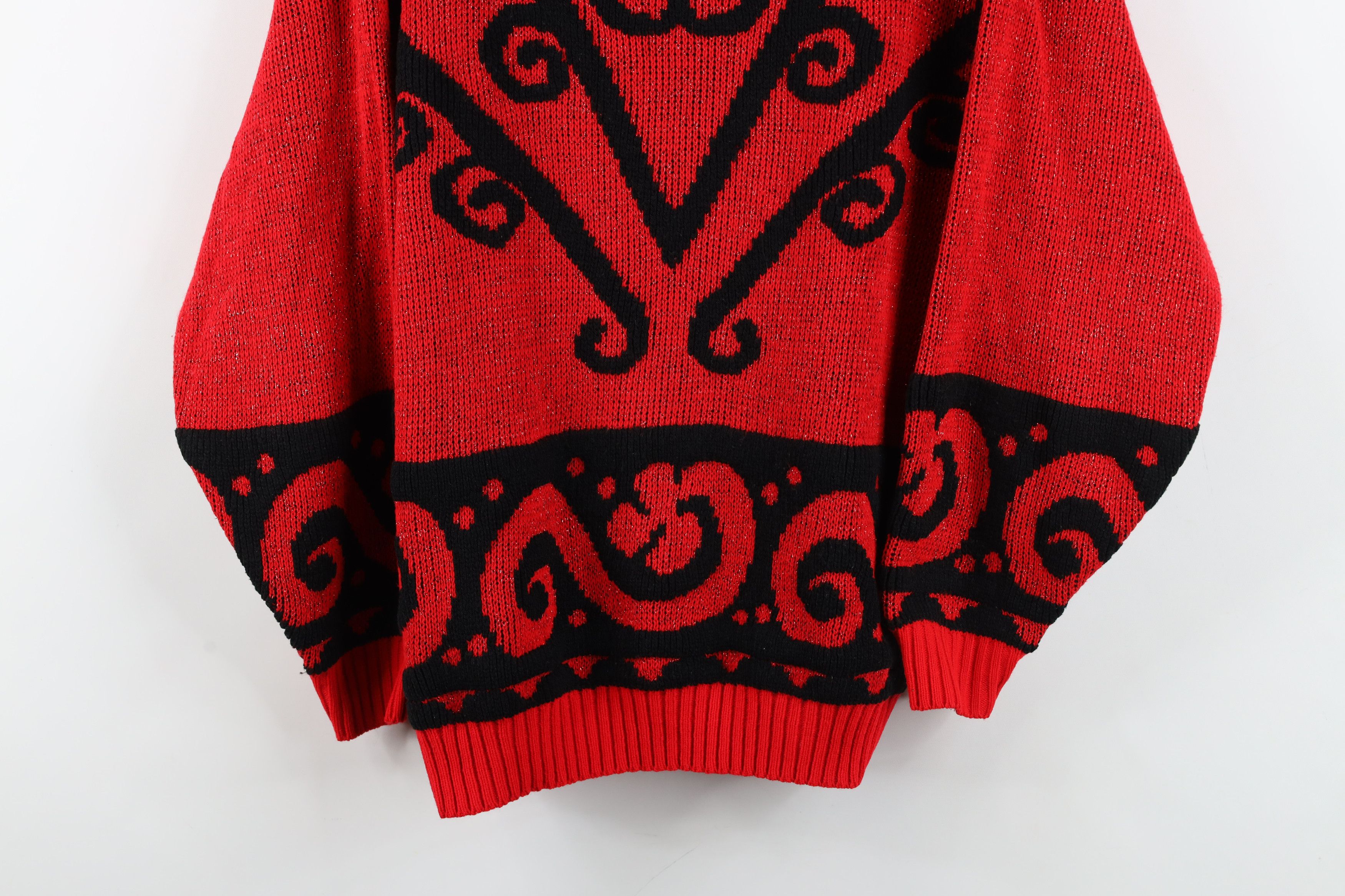 Vintage Vintage 90s Streetwear Geometric Metallic Knit Sweater USA Size M / US 6-8 / IT 42-44 - 3 Thumbnail