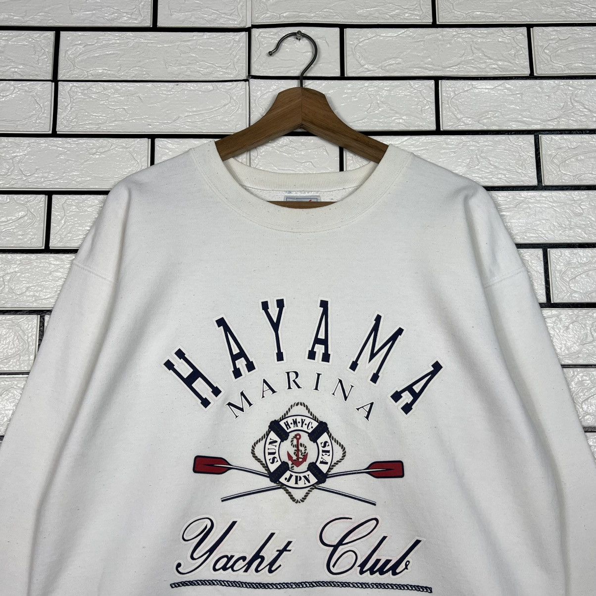 Vintage 90's HAYAMA MARINA Yacht Club Big Logo Sweatshirt #4016-C183 Size US L / EU 52-54 / 3 - 2 Thumbnail