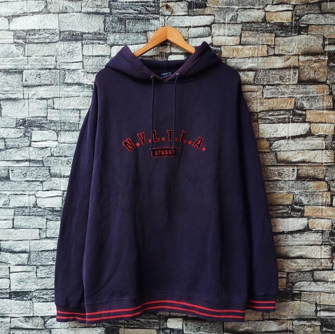 Stussy Vtg 90's STUSSY NYLTA Box Logo Pullover Hoodie Size US L / EU 52-54 / 3 - 1 Thumbnail