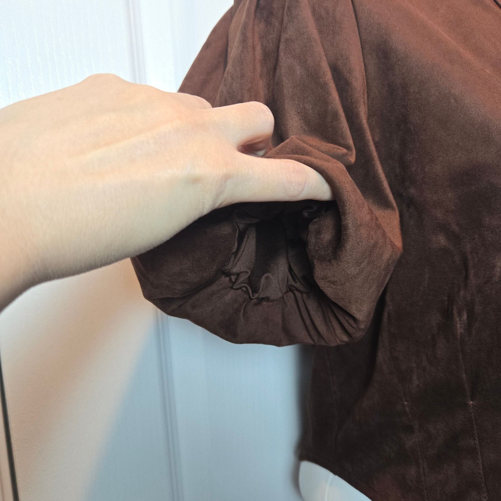 Other Bagatelle faux suede shirt sz S puff sleeves chocolate brown Size S / US 4 / IT 40 - 3 Thumbnail