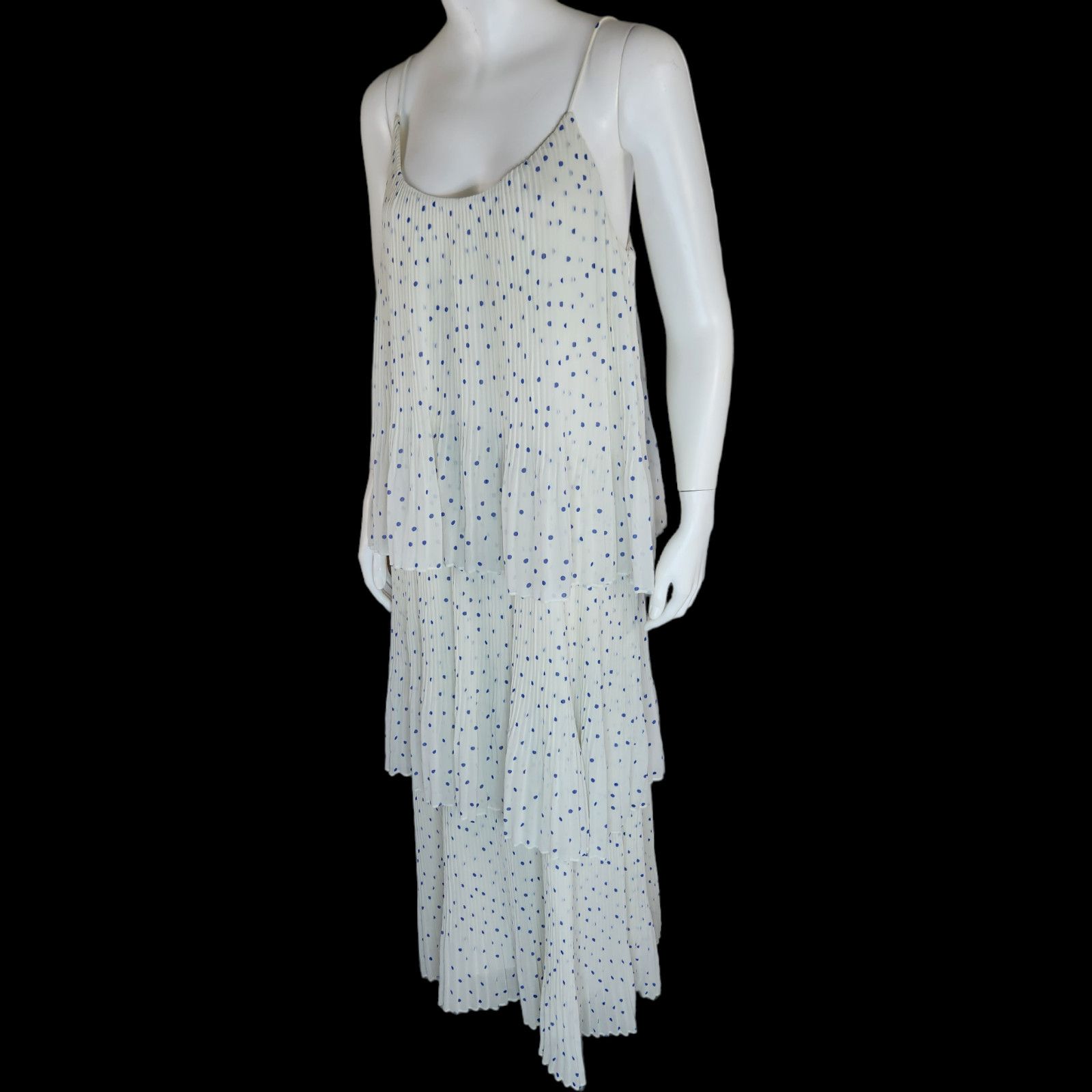 Samsoe Samsoe Samsoe Samsoe Womens Large Blue Polka Dot Maxi Dress Size L / US 10 / IT 46 - 3 Thumbnail