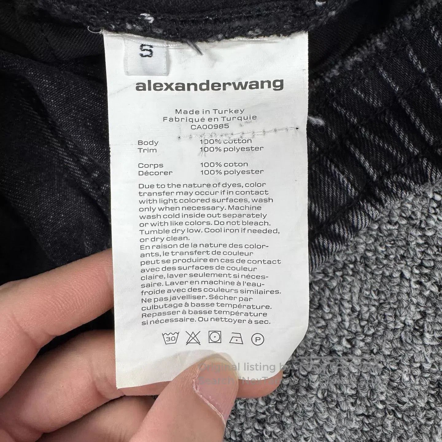 Alexander Wang Black Denim Pants with Side Stripe, Size 30. Size US 30 / EU 46 - 6 Thumbnail