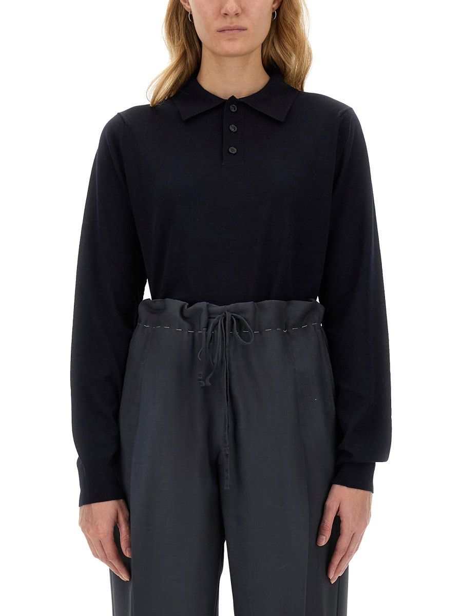 Maison Margiela MAISON MARGIELA WOOL POLO. - BLUE Size L / US 10 / IT 46 - 1 Thumbnail