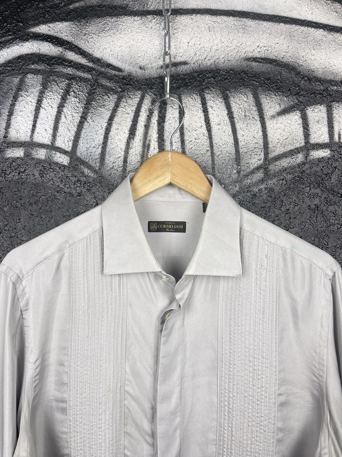 Corneliani Corneliani Silk Ribbed Classic Gray Shirt Men’s Size 16/41 Size US L / EU 52-54 / 3 - 5 Thumbnail
