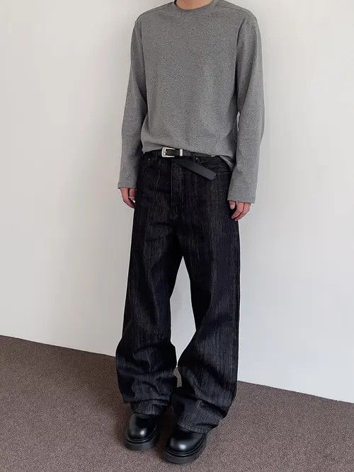 VIBE Oversized Wide Leg Dark Wash Jeans Size US 34 / EU 50 - 1 Thumbnail