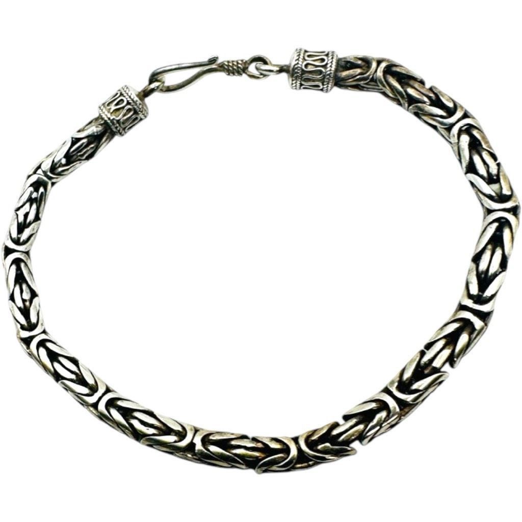 Sterling Silver 925 Sterling Silver Bali Byzantine Unisex Vintage Bracelet Size ONE SIZE - 2 Thumbnail