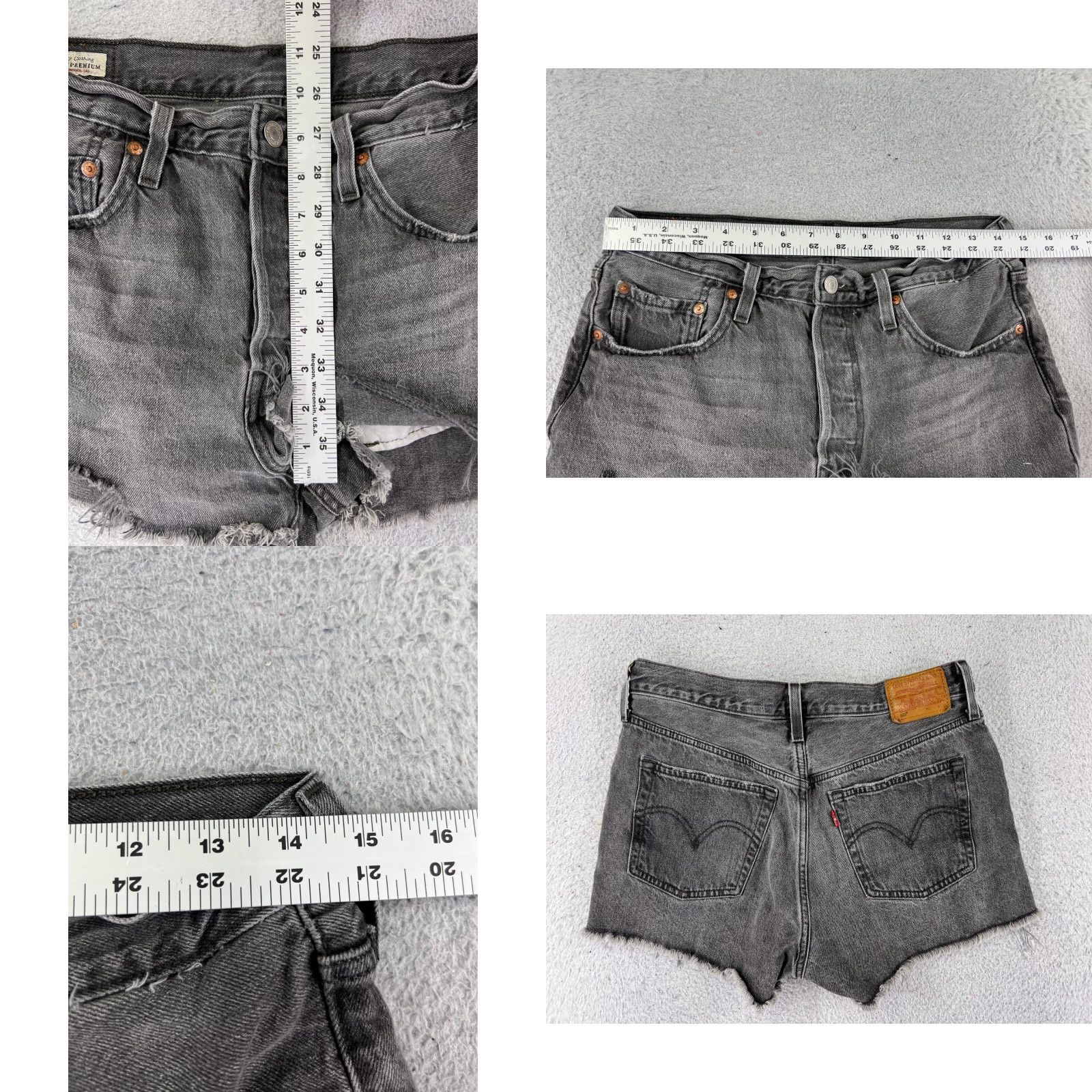 Levi's Levis Womens Black Denim Cut-Off Shorts 28 Zip Fly 501 Big E 501 Classic Stretch 2 Inseam Jeans Short Size 28" / US 6 / IT 42 - 9 Thumbnail