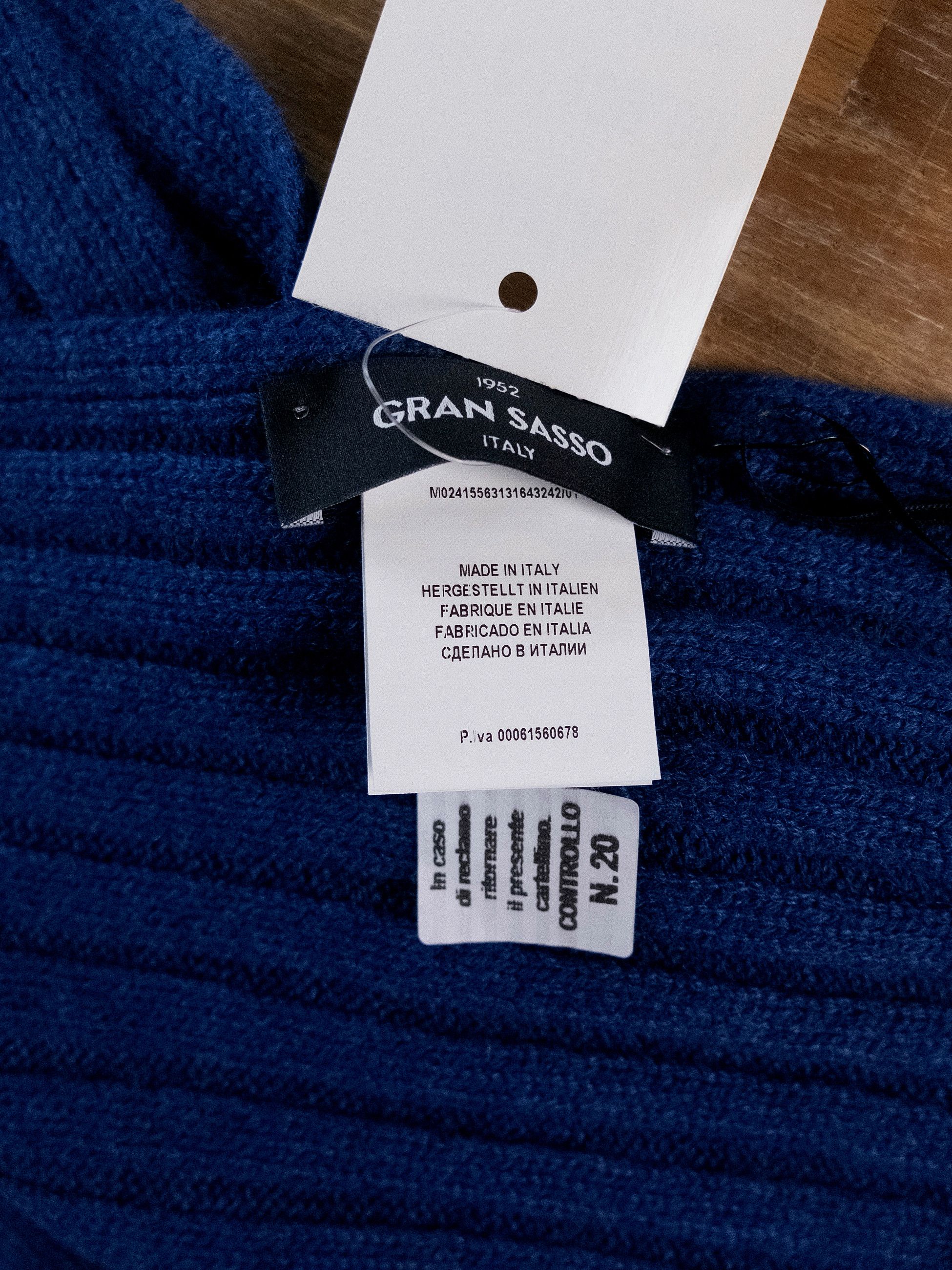 Gran Sasso GRAN SASSO blue ribbed cashmere scarf NWT Size ONE SIZE - 4 Thumbnail