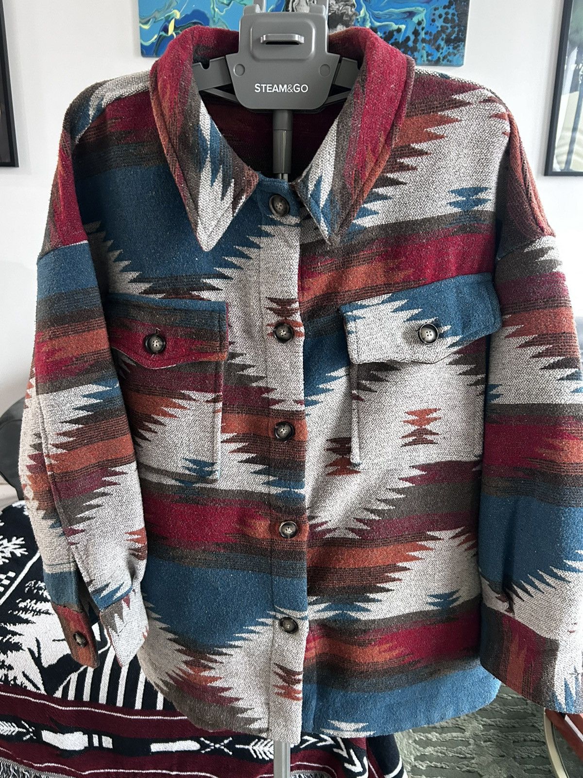 Vintage Vintage Southwestern Pattern Jacket - Oversized Fit Size US L / EU 52-54 / 3 - 1 Thumbnail