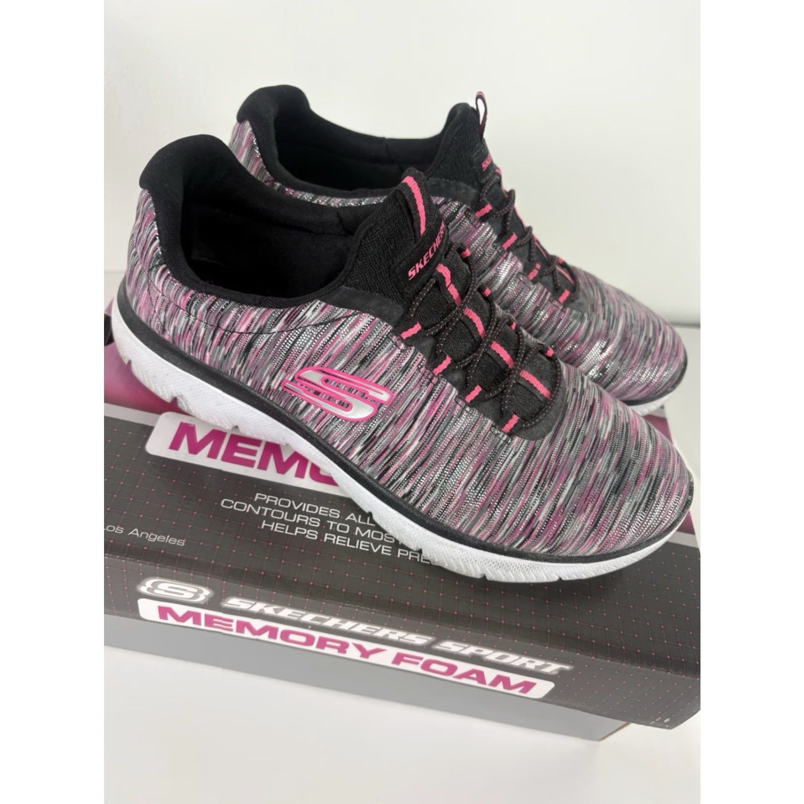 SKECHERS Skechers Sport Memory Foam Slip On Sneakers Womens 8W Multicolor Colorblock Memory Foam Lite Dreaming Low Top Casual Walking Running Shoes Womens Size US 8 / IT 38 - 3 Thumbnail