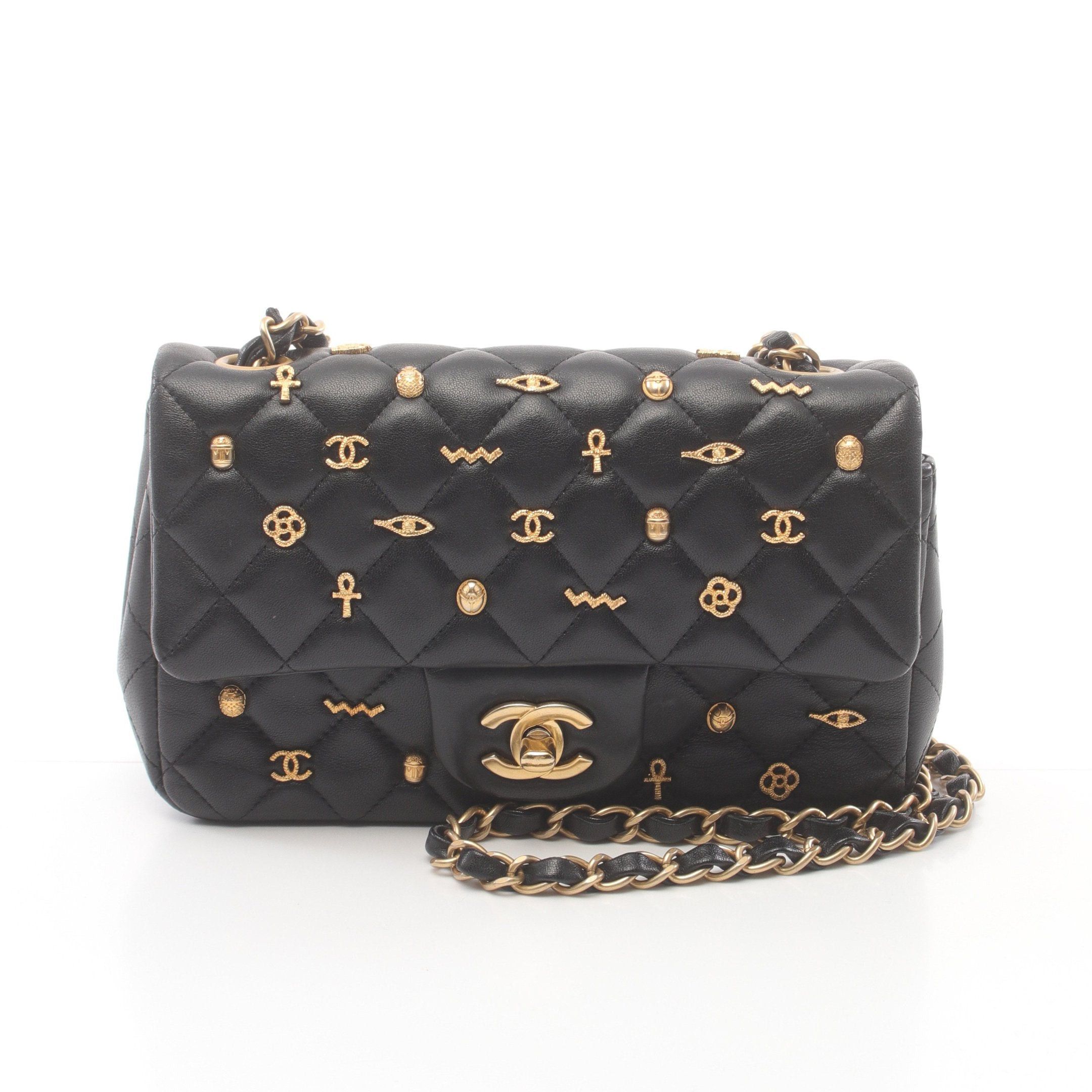 Chanel Chanel Matelasse Chain Shoulder Bag Lambskin Black Gold Hardware Size ONE SIZE - 1 Thumbnail