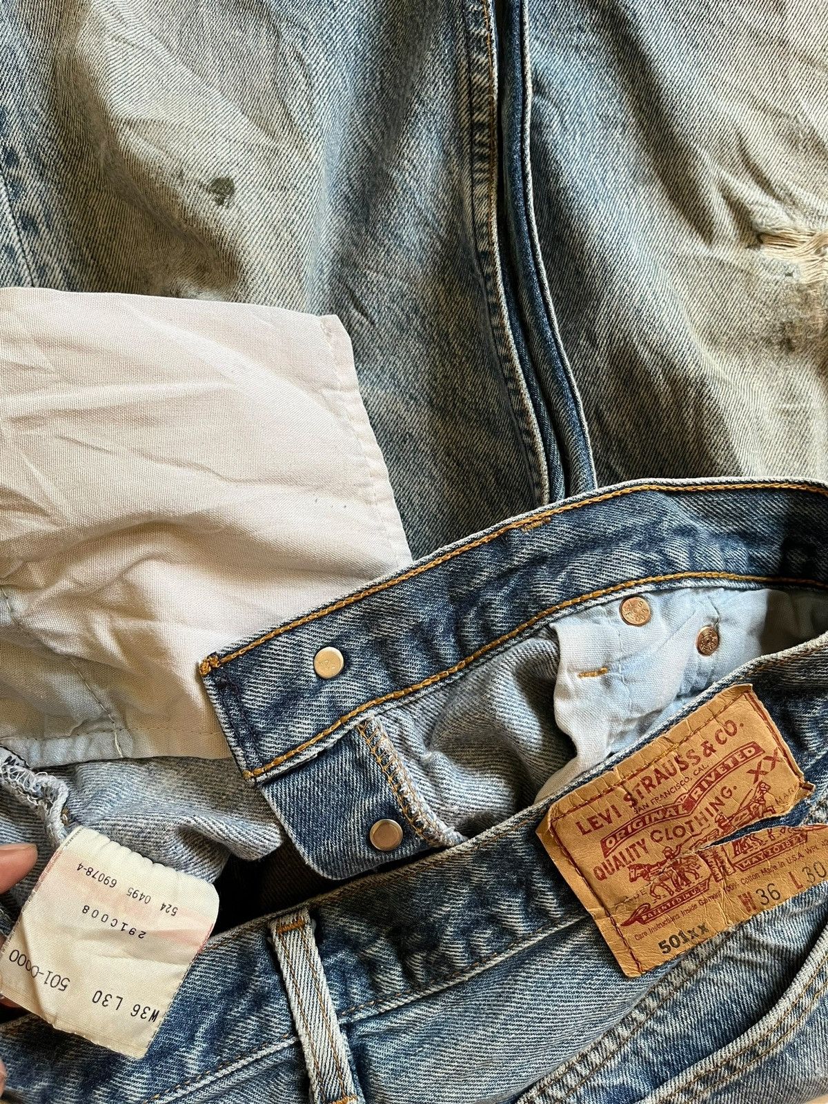 Levi's × Levi's Vintage Clothing SALES🔥Vintage 90s Levis 501 Blue Wash Grunge Loose Jeans Size US 33 - 10 Thumbnail