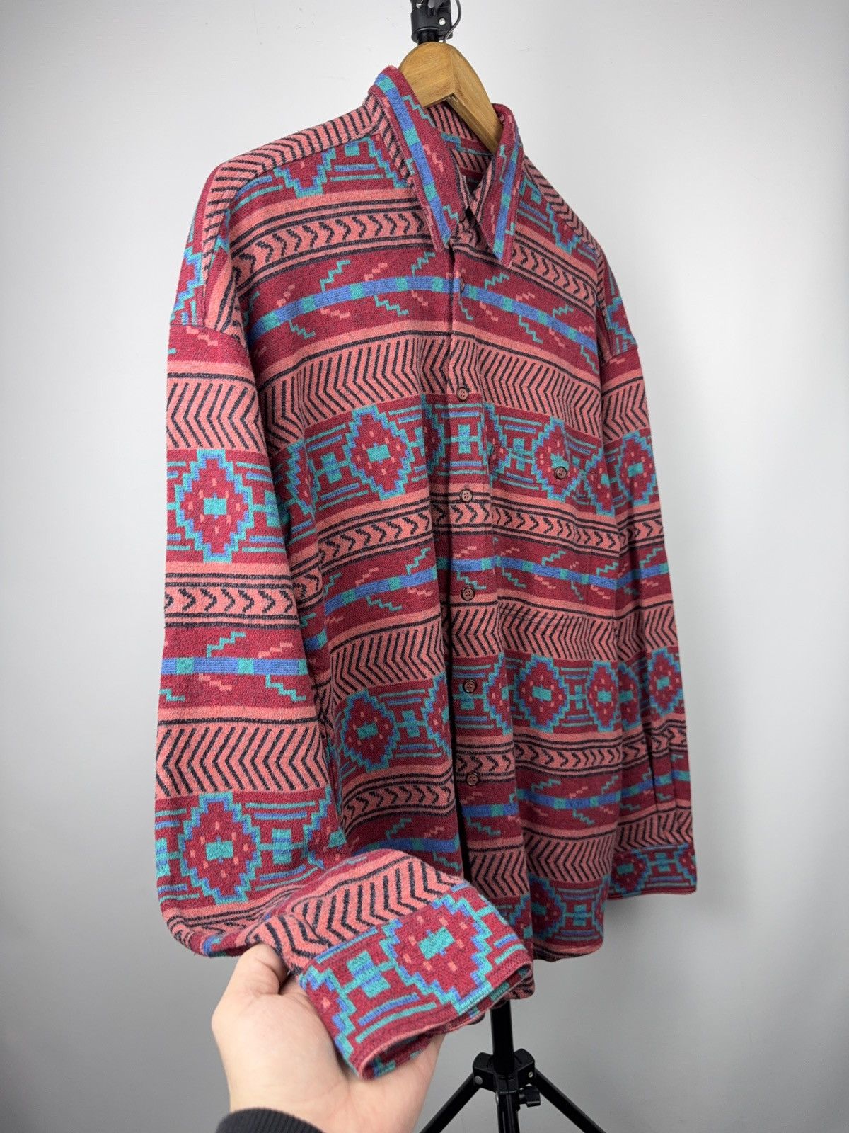 Vintage Vintage 90s Western USA Aztec Tribal Print Button Up Shirt Size US XL / EU 56 / 4 - 6 Thumbnail