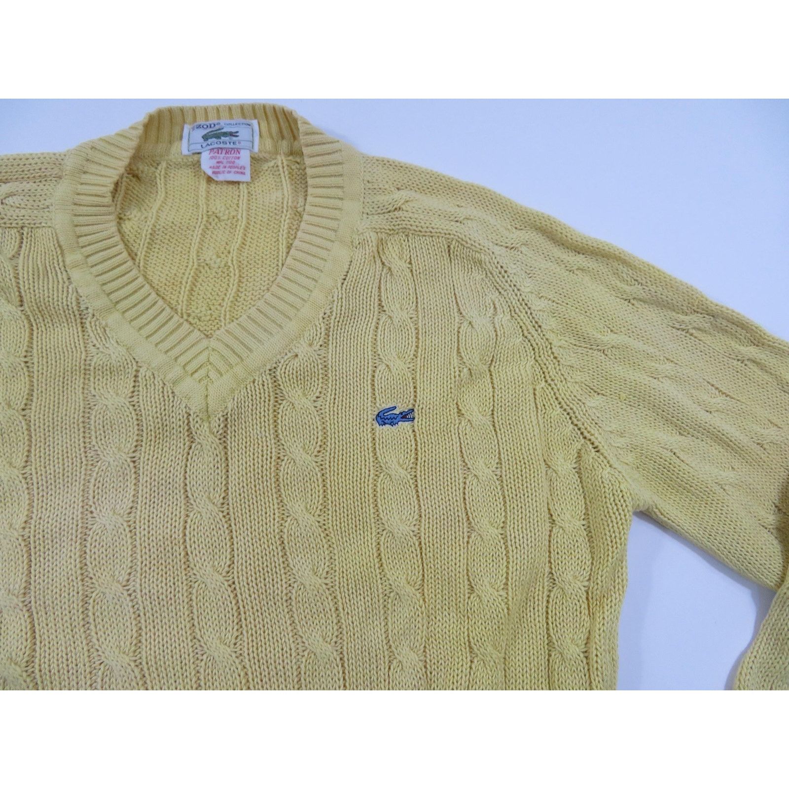 Lacoste IZOD Lacoste Patron Yellow Knit Sweater Sz M? 1980s Size US M / EU 48-50 / 2 - 2 Thumbnail