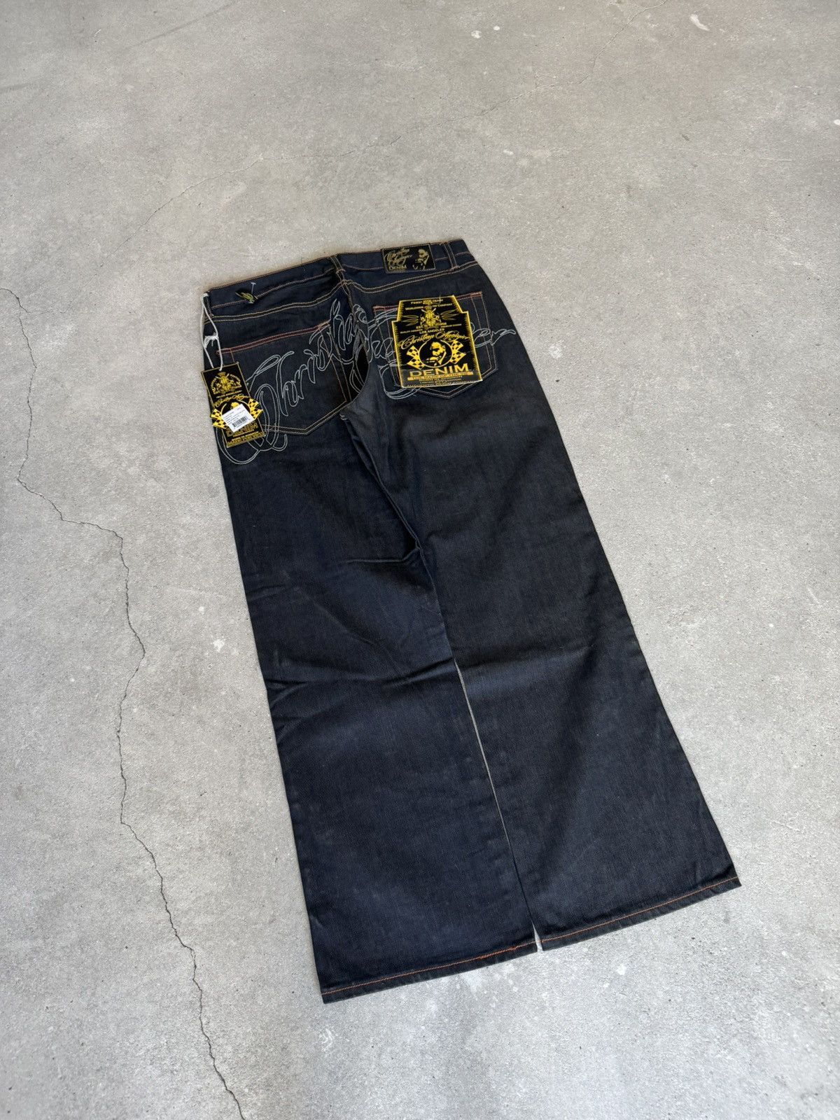 Christian Audigier NEW ED HARDY AUDIGIER BAGGY JEANS Size US 36 / EU 52 - 2 Thumbnail